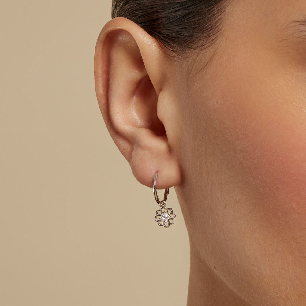Créoles Embelia Argent Blanc Oxyde De Zirconium - Créoles Femme | Marc Orian