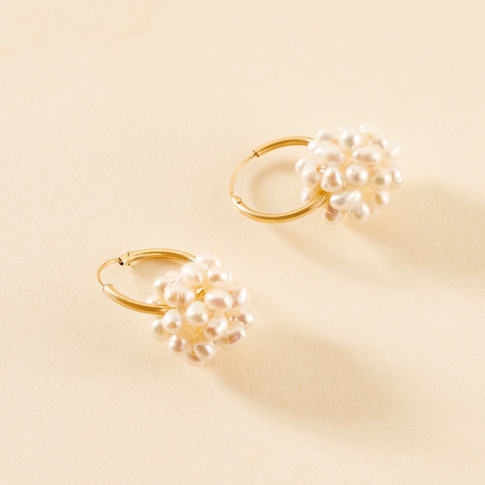 Boucles D'oreilles Adon Semi-baroques Or Jaune Perle De Culture - Créoles Femme | Marc Orian