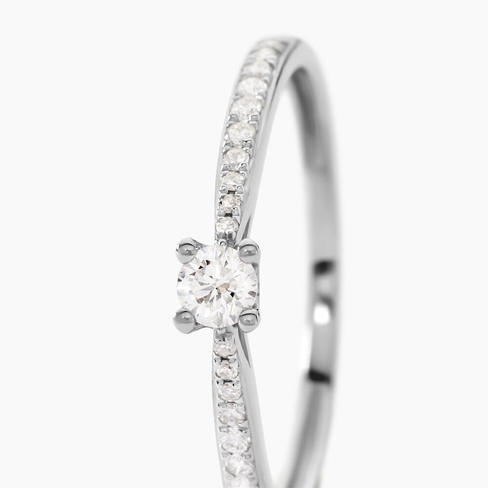 Bague Solitaire Hemera Or Blanc Diamant -  Femme | Marc Orian
