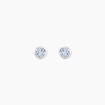 Boucles D'oreilles Puces Edy Serti Clos Or Blanc Topaze - Puces Femme | Marc Orian