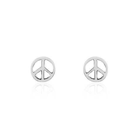 Boucles D'oreilles Puces Bethsabee Argent Blanc - Puces Femme | Marc Orian
