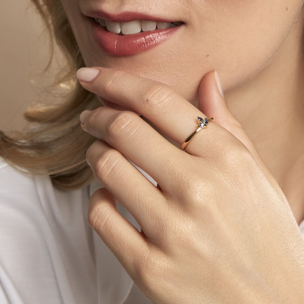 Bague Erma Plaqué Or Doré Oxyde De Zirconium - Bagues avec pierre Femme | Marc Orian