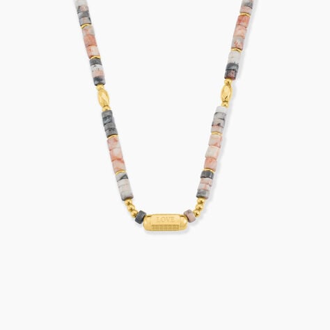 Collier Acier Jaune Pierre De Synthese - Colliers avec pierres  | Marc Orian