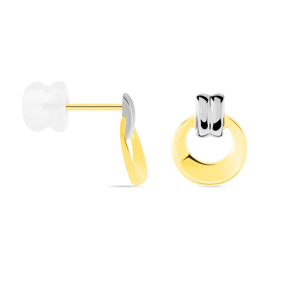 Boucles D'oreilles Puces Berangere Cercle Or Bicolore - Puces Femme | Marc Orian