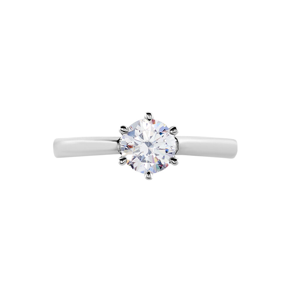 Bague Solitaire Samantha Or Blanc Diamant - Solitaires Femme | Marc Orian
