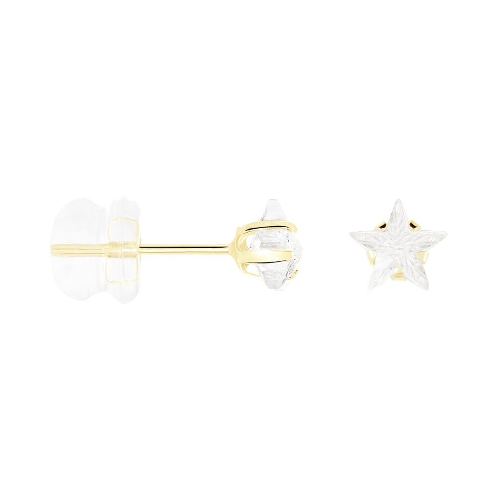 Boucles D'oreilles Puces Elais Etoile Or Jaune Oxyde De Zirconium - Puces Femme | Marc Orian