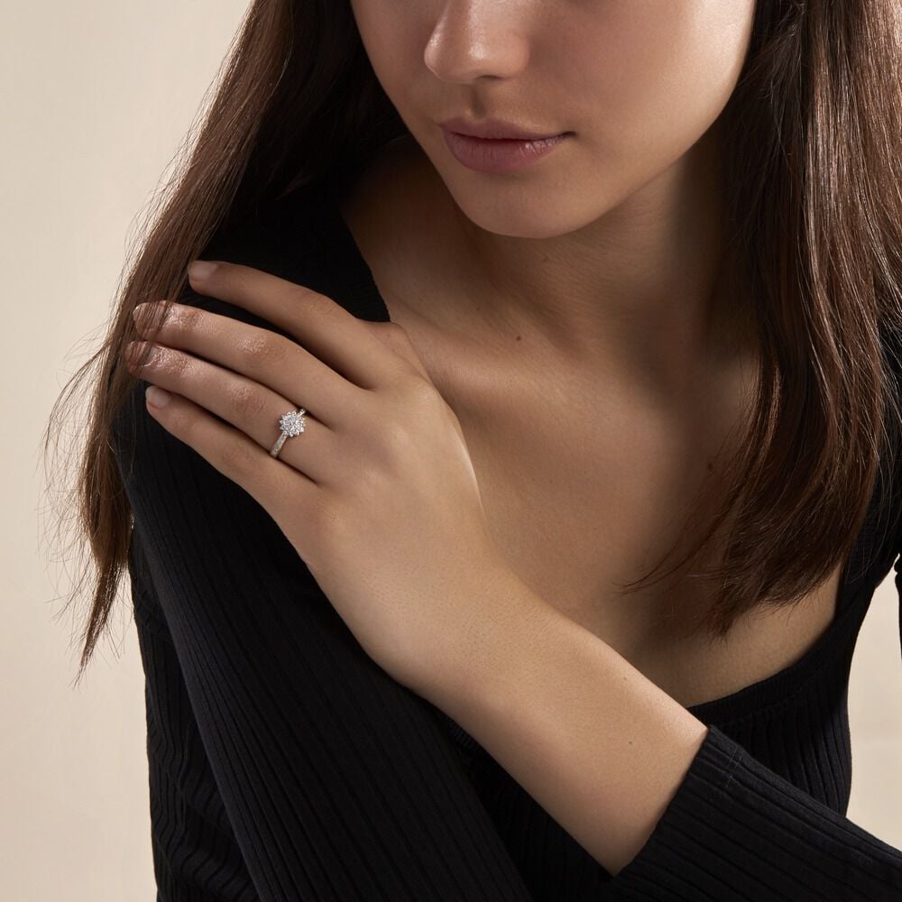 Bague Or Jaune Chou Diamants - Bagues fiançailles Femme | Marc Orian