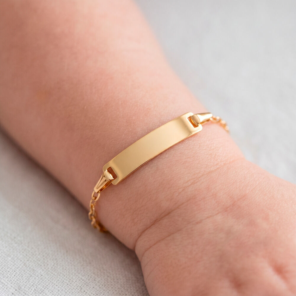 Bracelet Identit&eacute; Estella Maille Cheval Or Jaune - Gourmettes Enfant | Marc Orian