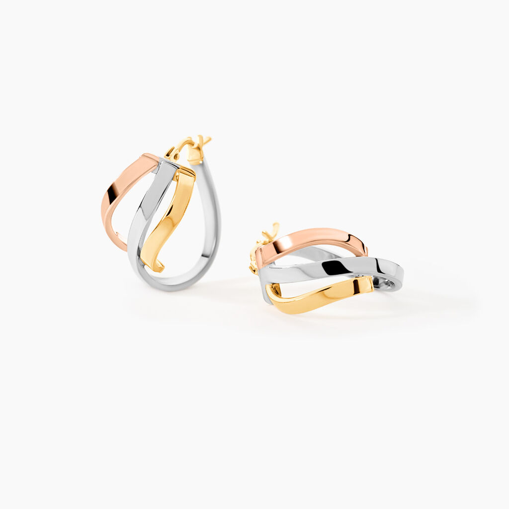 Cr&eacute;oles Horus Or Tricolore - Cr&eacute;oles Femme | Marc Orian