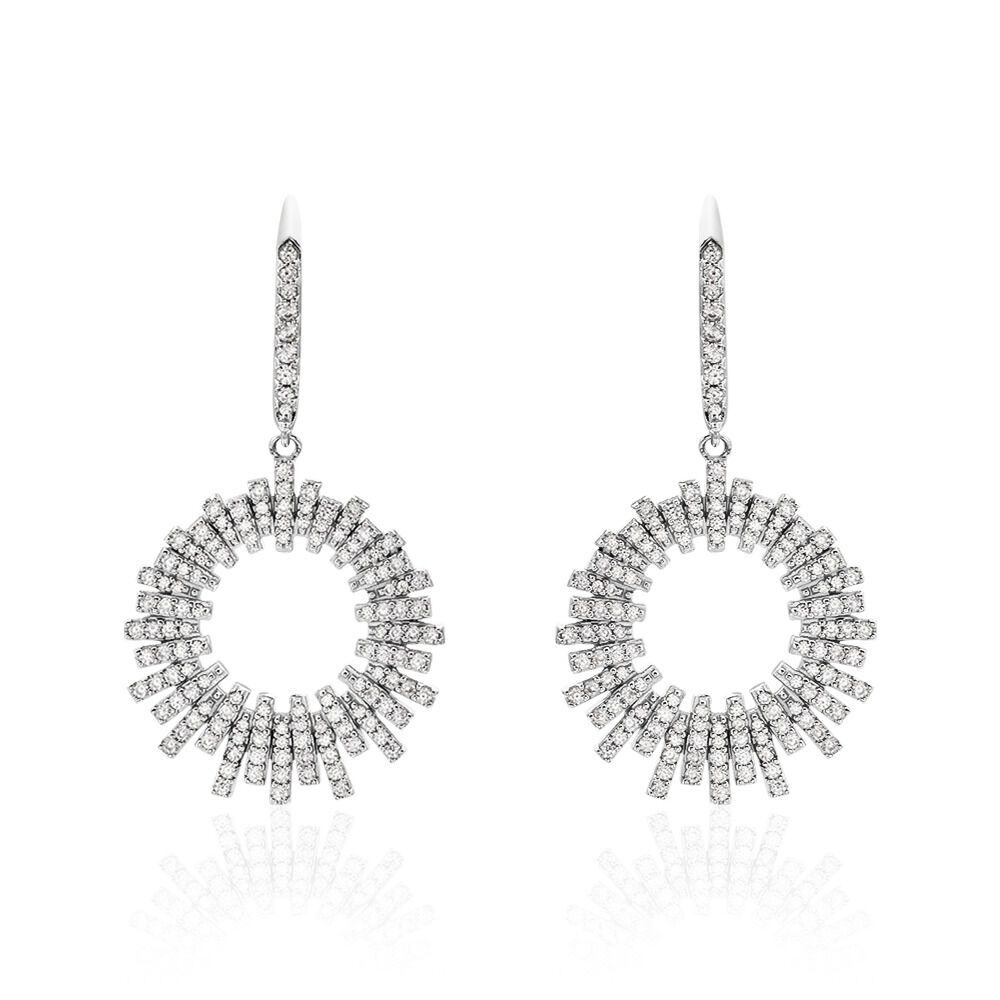 Cr&eacute;oles Doretta Argent Blanc Oxyde De Zirconium - Cr&eacute;oles Femme | Marc Orian