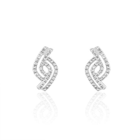 Boucles D'oreilles Puces Barbera Or Blanc Oxyde De Zirconium - Puces Femme | Marc Orian