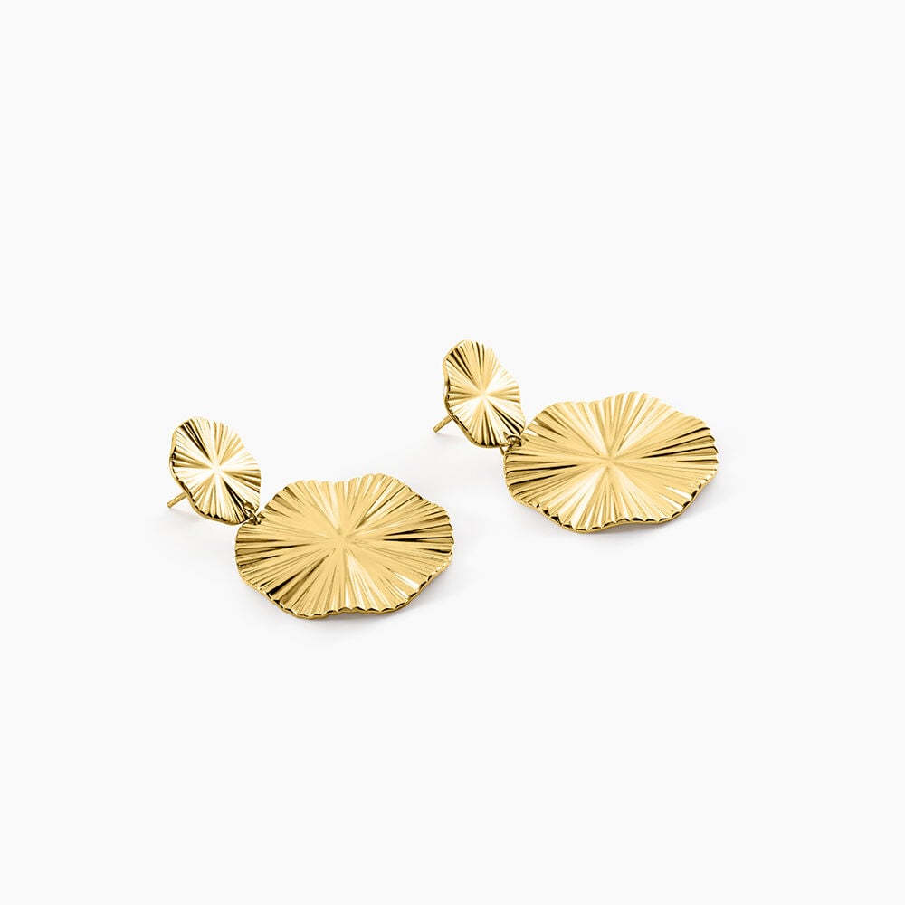 Boucles D'Oreilles Pendantes Savina Acier Jaune - Pendantes Femme | Marc Orian