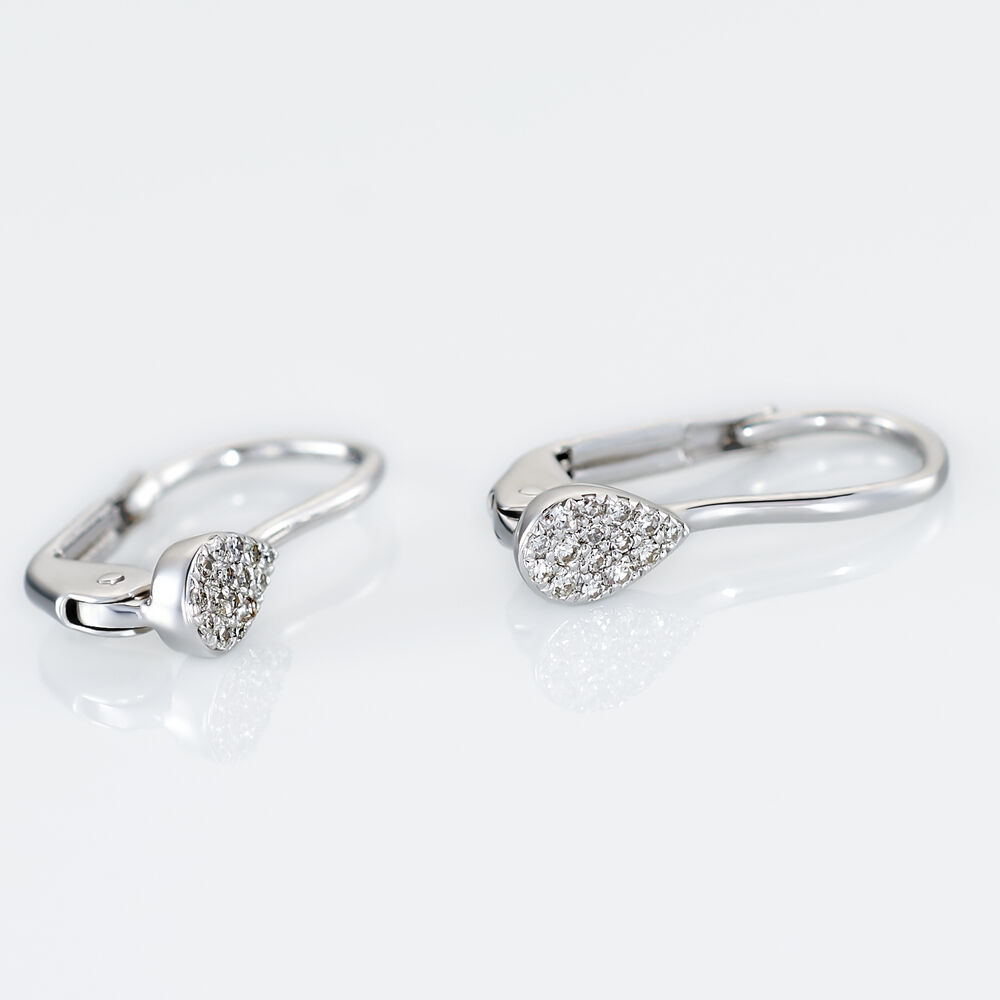 Boucles D'oreilles Pendantes Or Blanc Urzula Diamants - Pendantes Femme | Marc Orian