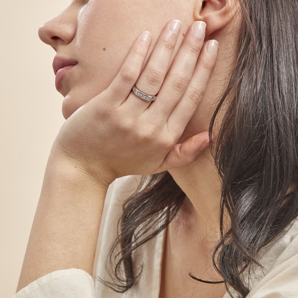 Alliance Giulia Or Blanc Diamant - Alliances avec pierres Femme | Marc Orian