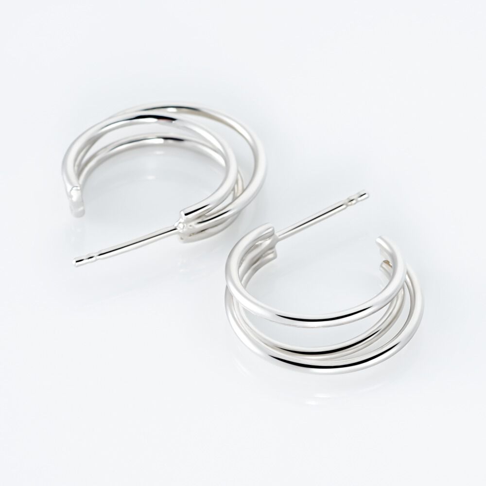 Créoles Argent Blanc Jukka - Créoles Femme | Marc Orian