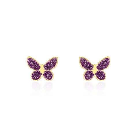 Boucles D'oreilles Puces Silia Papillon Or Jaune - Puces Enfant | Marc Orian