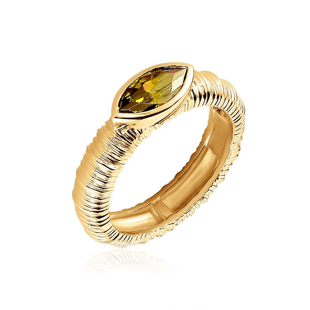 Bague Angelica Plaque Or Jaune Oxyde De Zirconium - Solitaires Femme | Marc Orian