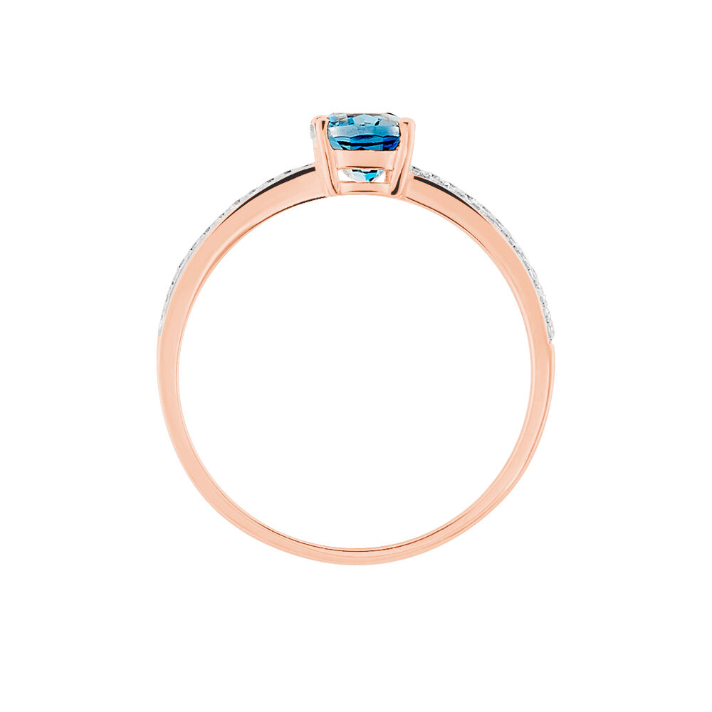 Bague Sarika Or Rose Topaze Et Oxyde De Zirconium - Bagues pierres fines Femme | Marc Orian