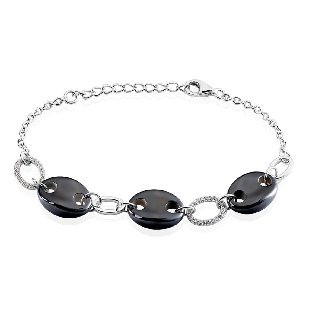 Bracelet Hattie Argent Blanc Céramique Et Oxyde De Zirconium - Bracelets chaînes Femme | Marc Orian