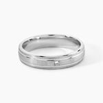 Alliance Romaine Or Blanc Diamant - Alliances duo Unisex | Marc Orian