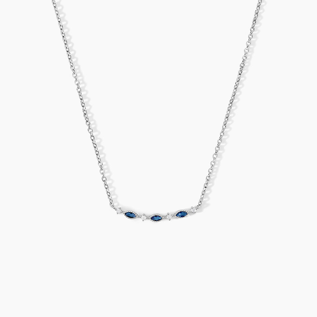 Collier Josy Argent Blanc Spinelle Oxyde De Zirconium - Colliers avec pierres Femme | Marc Orian