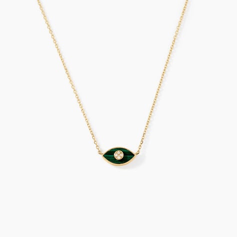 Collier Matiasma Or Jaune Malachite Diamant - Colliers avec pierres Femme | Marc Orian