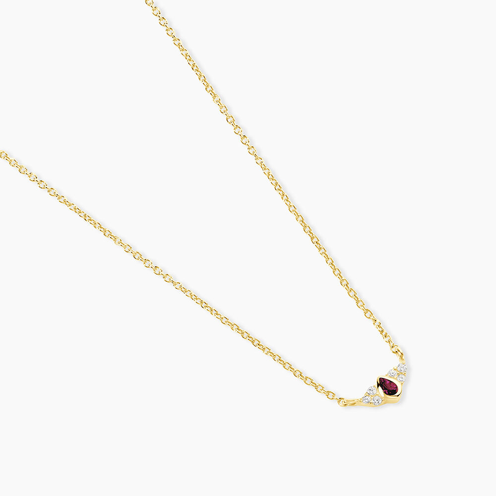 Collier Poem Argent Jaune Rhodolite Oxyde De Zirconium - Colliers avec pierres Femme | Marc Orian