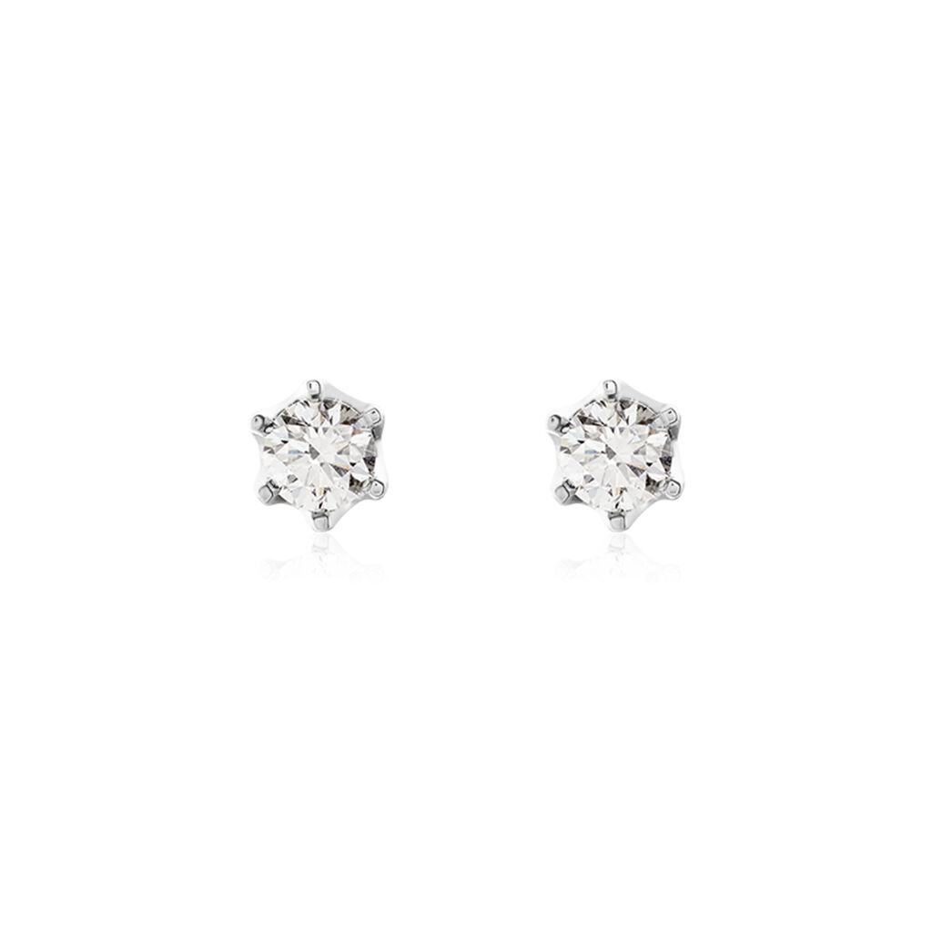 Boucles D'oreilles Puces Natalia Pl Platine Blanc Diamant - Boucles d'oreilles pierres précieuses Femme | Marc Orian