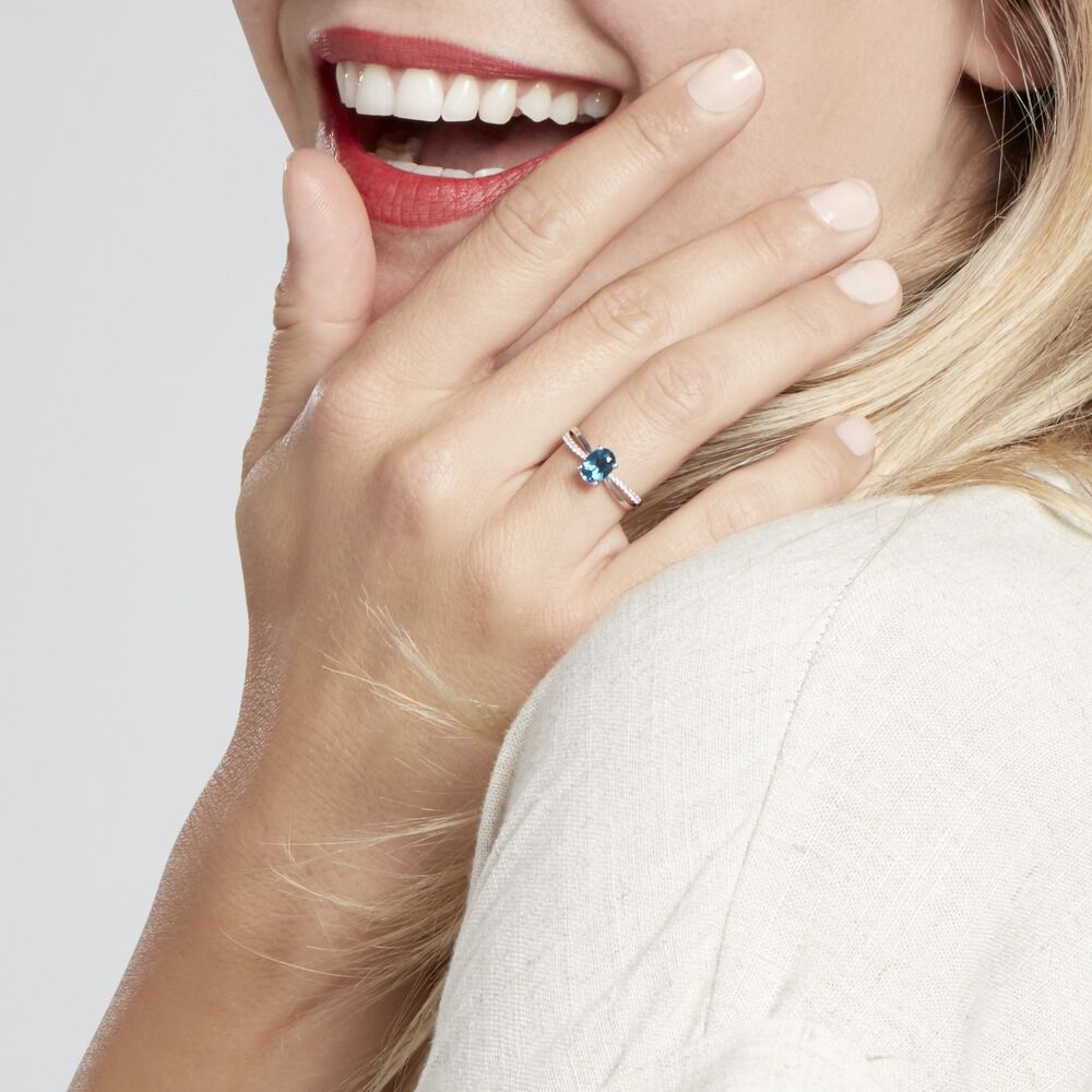 Bague Hama Or Blanc Topaze Et Oxyde De Zirconium - Bagues pierres fines Femme | Marc Orian