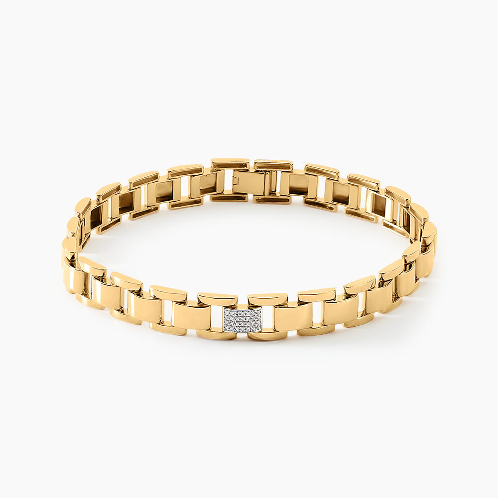 Bracelet Panther Or Jaune Diamant - Bracelets mailles Homme | Marc Orian