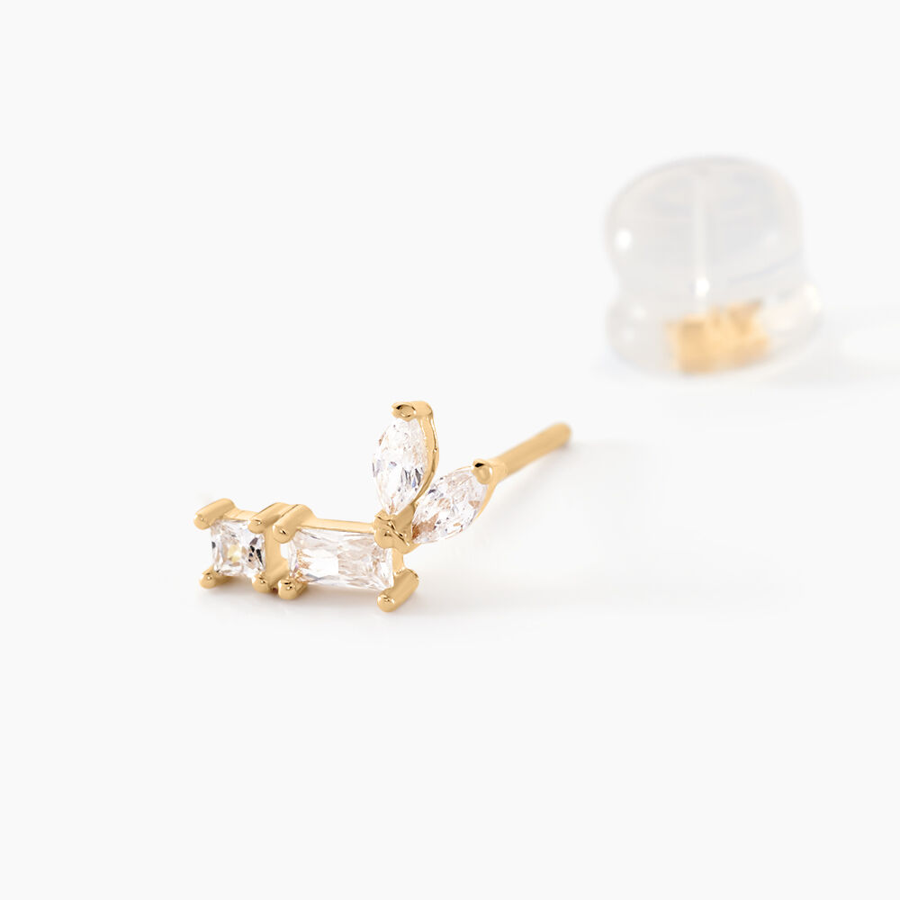 Boucles D'oreilles Puces Lizaveta Or Jaune Oxyde De Zirconium - Puces Femme | Marc Orian