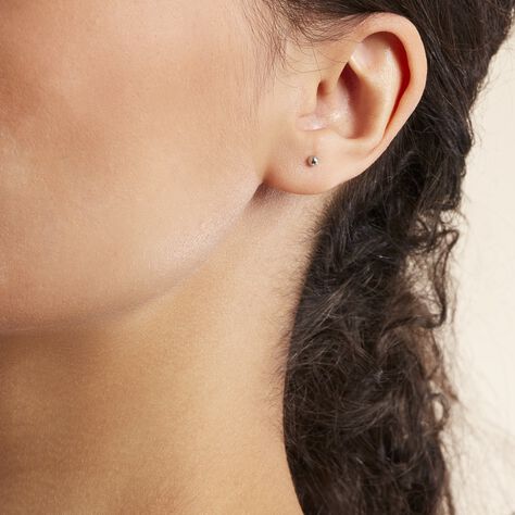 Boucles D'oreilles Puces Or Blanc Fidelia - Clous d'oreilles Famille | Marc Orian