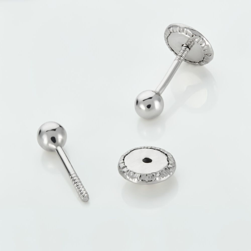 Boucles D'oreilles Puces Or Blanc Fidelia - Puces Famille | Marc Orian