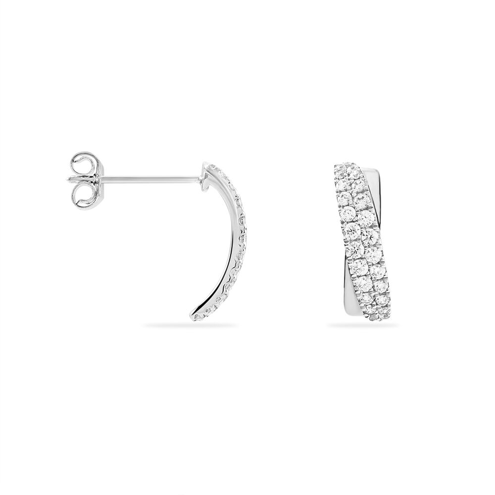 Boucles D'oreilles Puces Aglae Or Blanc Oxyde De Zirconium - Puces Femme | Marc Orian