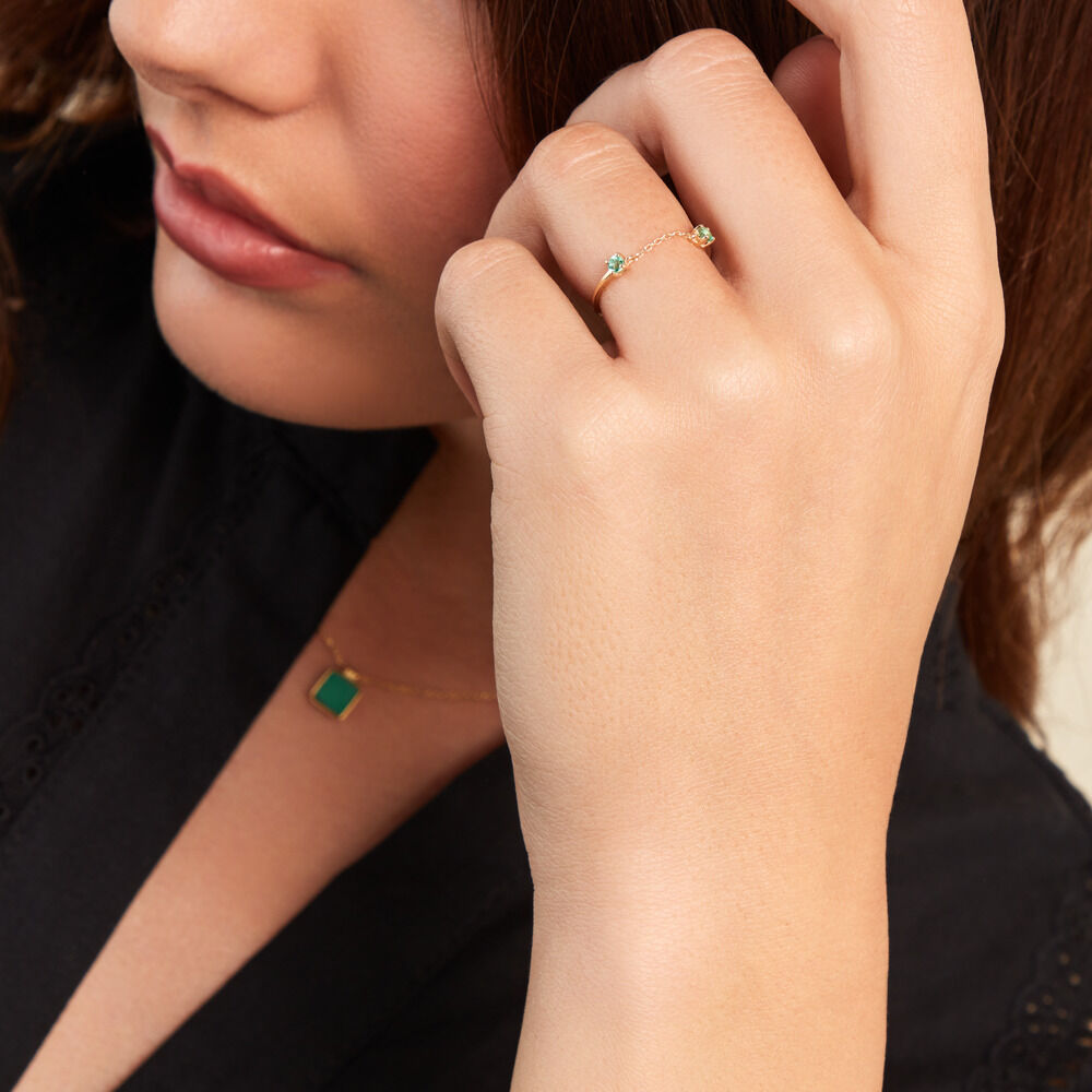 Bague Esmerald Rendez-vous Or Jaune Emeraude - Bagues vintage Femme | Marc Orian