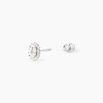Boucles D'Oreilles Puces Liz Argent Blanc Oxyde De Zirconium - Puces Femme | Marc Orian