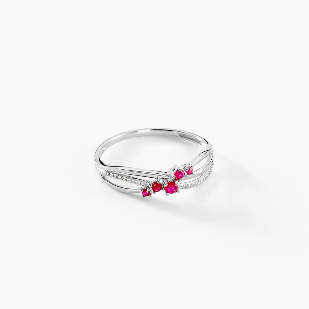 Bague Amarylis Or Blanc Rubis Diamant - Bagues vintage Femme | Marc Orian