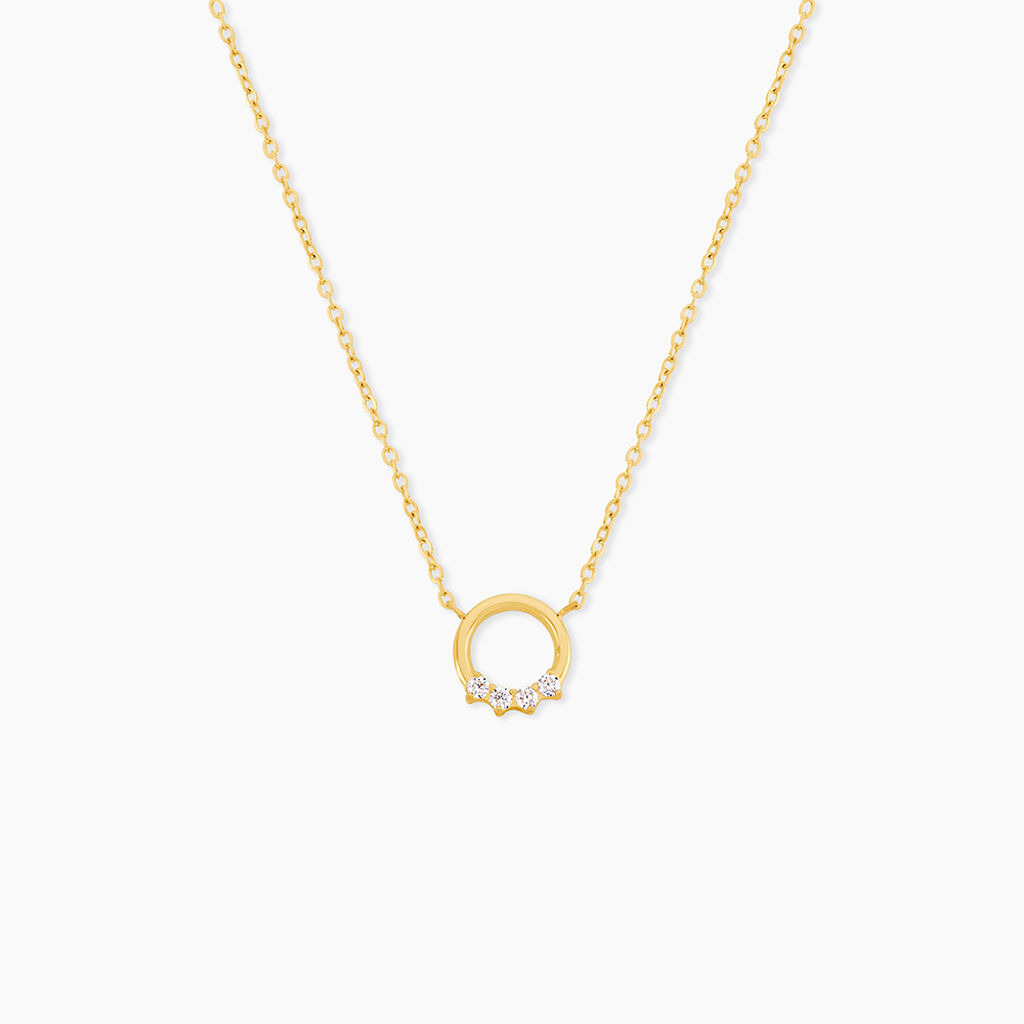 Collier Elana Acier Jaune Oxyde De Zirconium - Colliers avec pierres Femme | Marc Orian