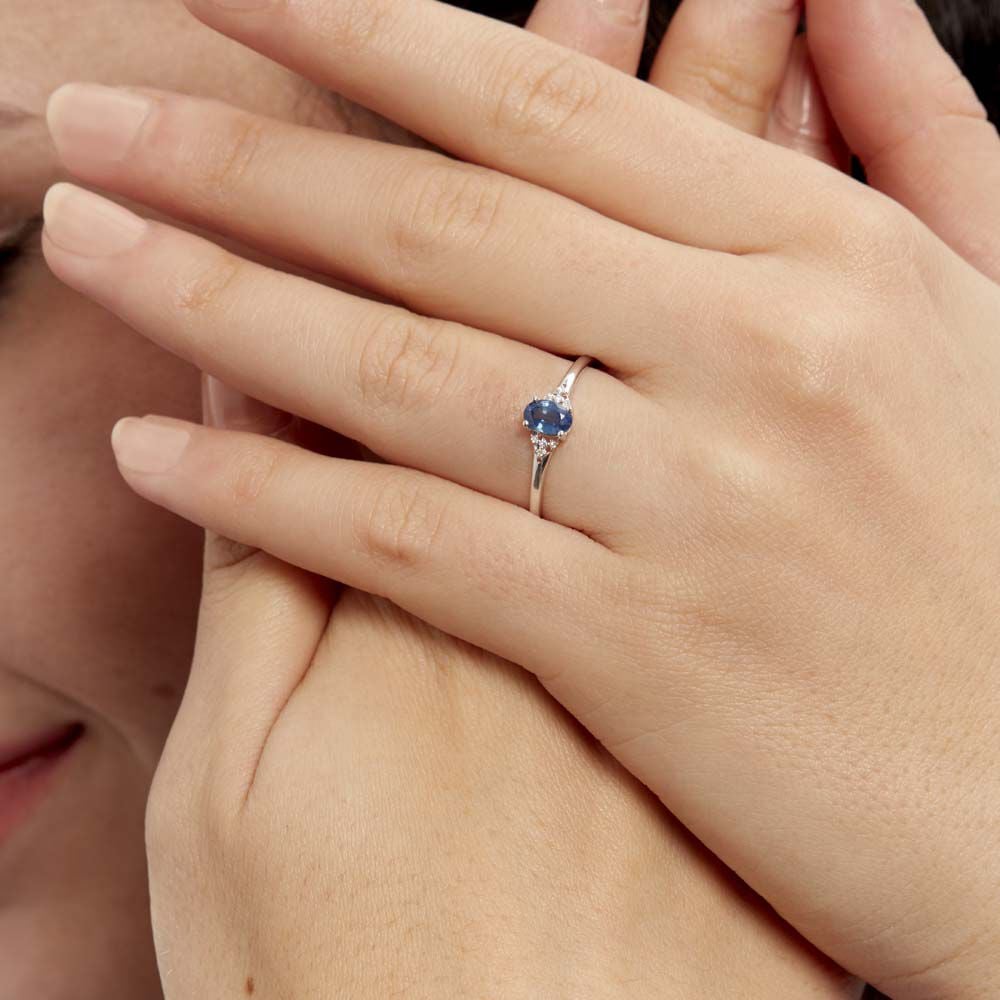 Bague Marie Or Blanc Saphir Et Diamant - Solitaires Femme | Marc Orian