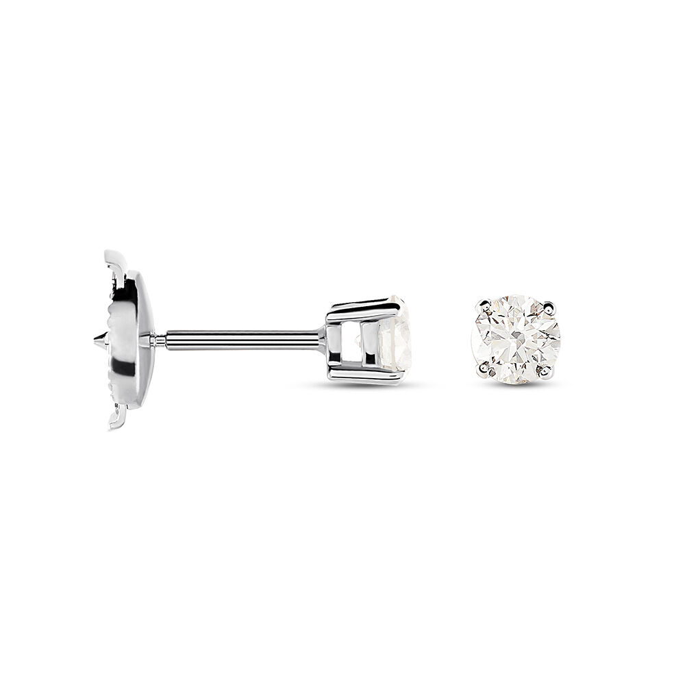 Boucles D'oreilles Puces Aphrodite Platine Blanc Diamant -  Homme | Marc Orian