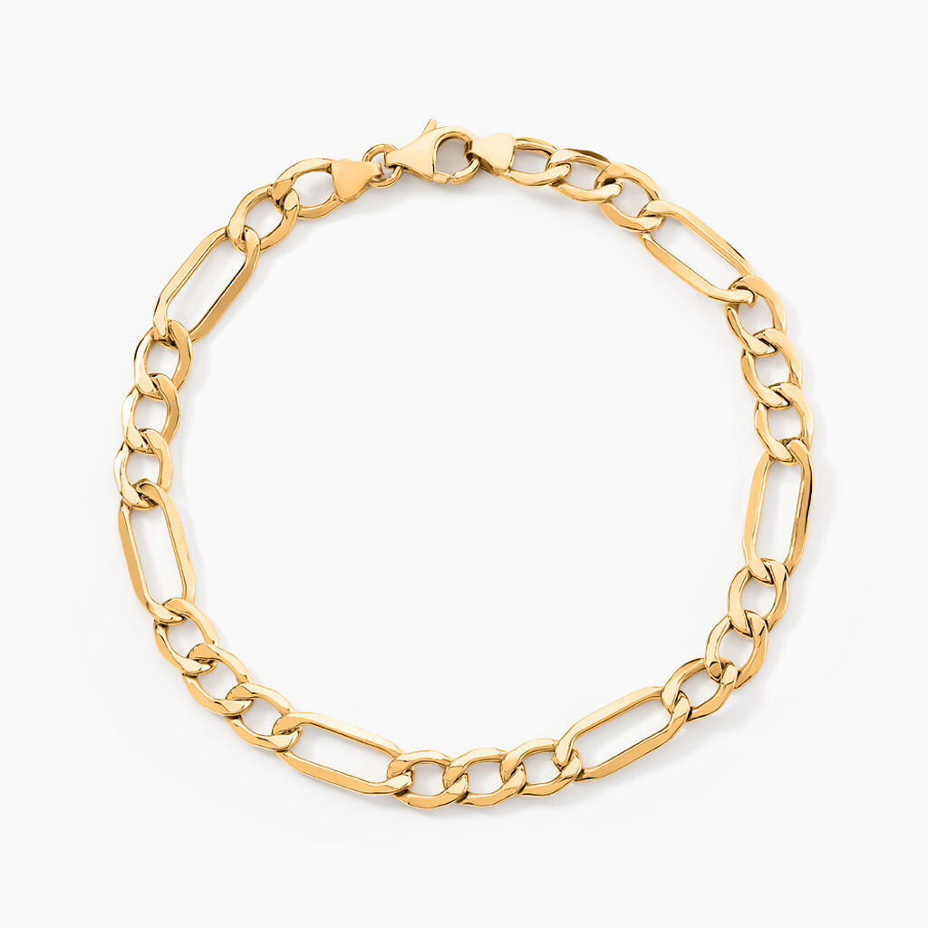 Bracelet Or Jaune Maille Altern&eacute;e - Bracelets mailles Homme | Marc Orian