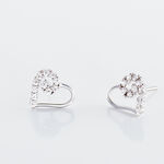 Boucles D'oreilles Puces Eluf C&oelig;ur Or Blanc Oxyde De Zirconium - Puces Femme | Marc Orian