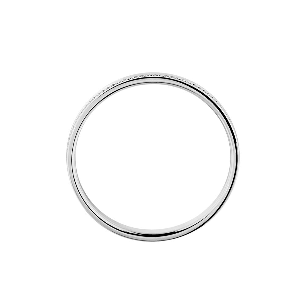 Alliance Perlee Ruban Plat Or Blanc - Alliances Famille | Marc Orian