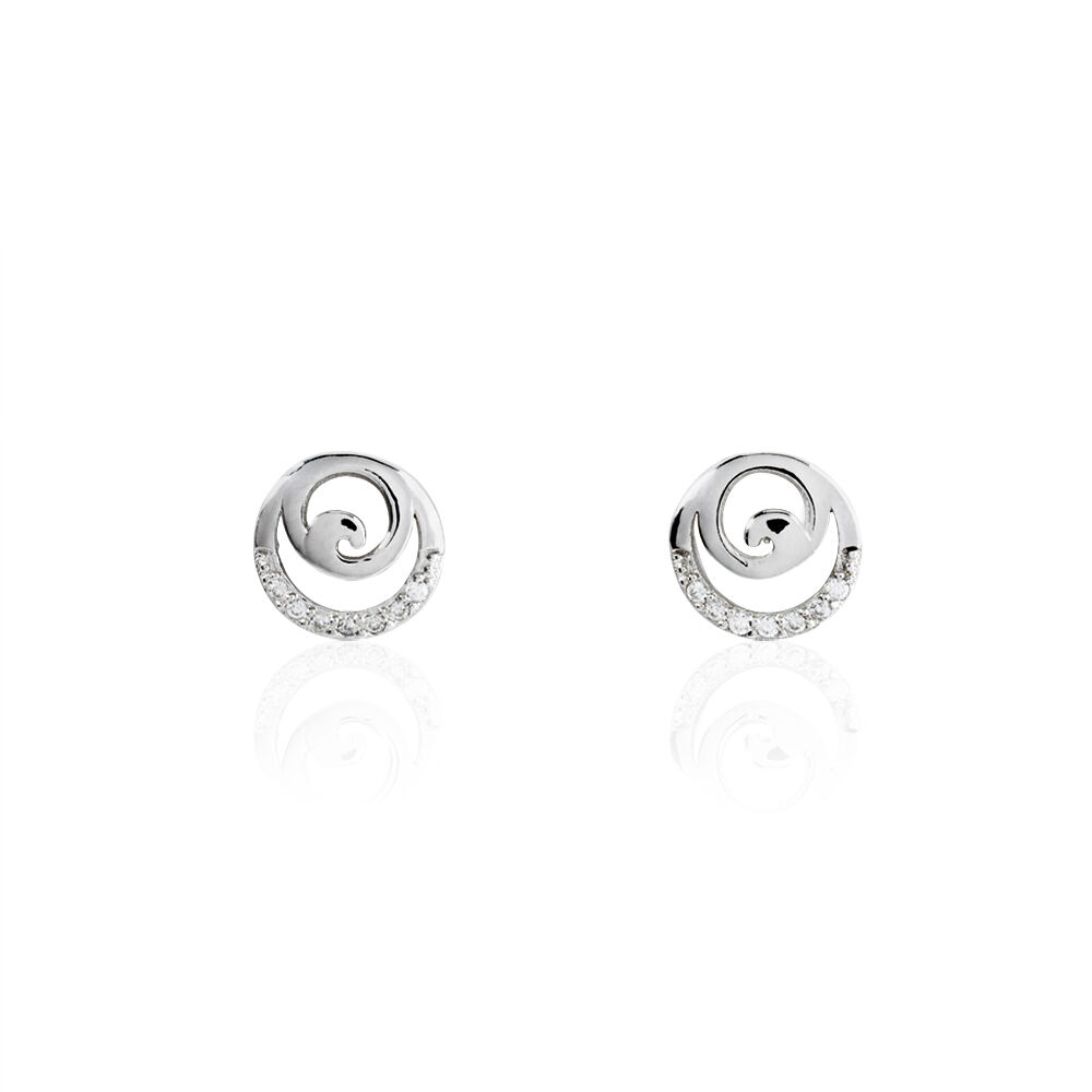 Boucles D'oreilles Pendantes Carole Argent Blanc Oxyde De Zirconium - Pendantes Femme | Marc Orian