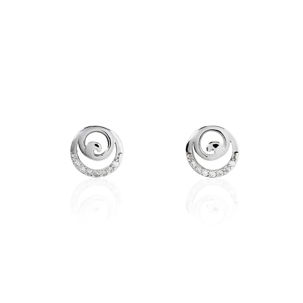 Boucles D'oreilles Pendantes Carole Argent Blanc Oxyde De Zirconium - Pendantes Femme | Marc Orian