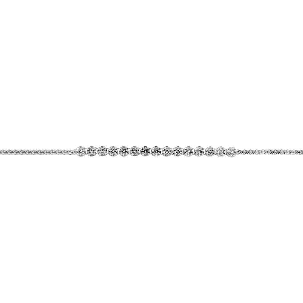 Bracelet Sidney Argent Blanc Oxyde De Zirconium Et Olivine - Bracelets chaînes Femme | Marc Orian
