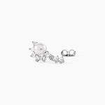 Boucles D'Oreilles Pendantes Isabel Argent Blanc Perle De Culture Oxyde De Zirconium - Pendantes Femme | Marc Orian