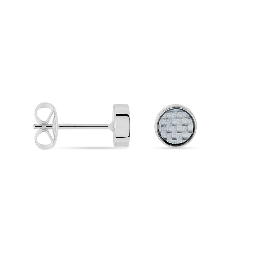 Boucles D'oreilles Puces Phebus Him Classique Acier Blanc - Puces Homme | Marc Orian