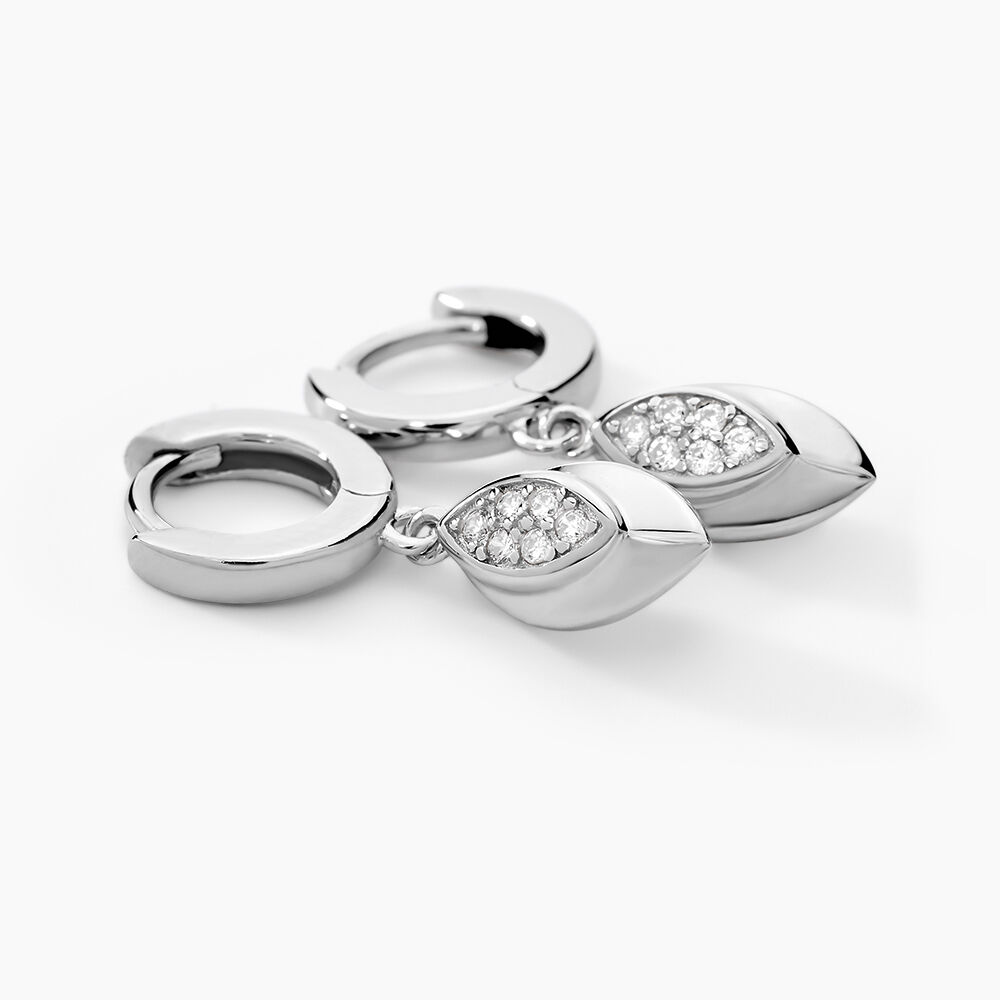 Créoles Duchesse Argent Blanc Oxyde De Zirconium - Créoles Femme | Marc Orian