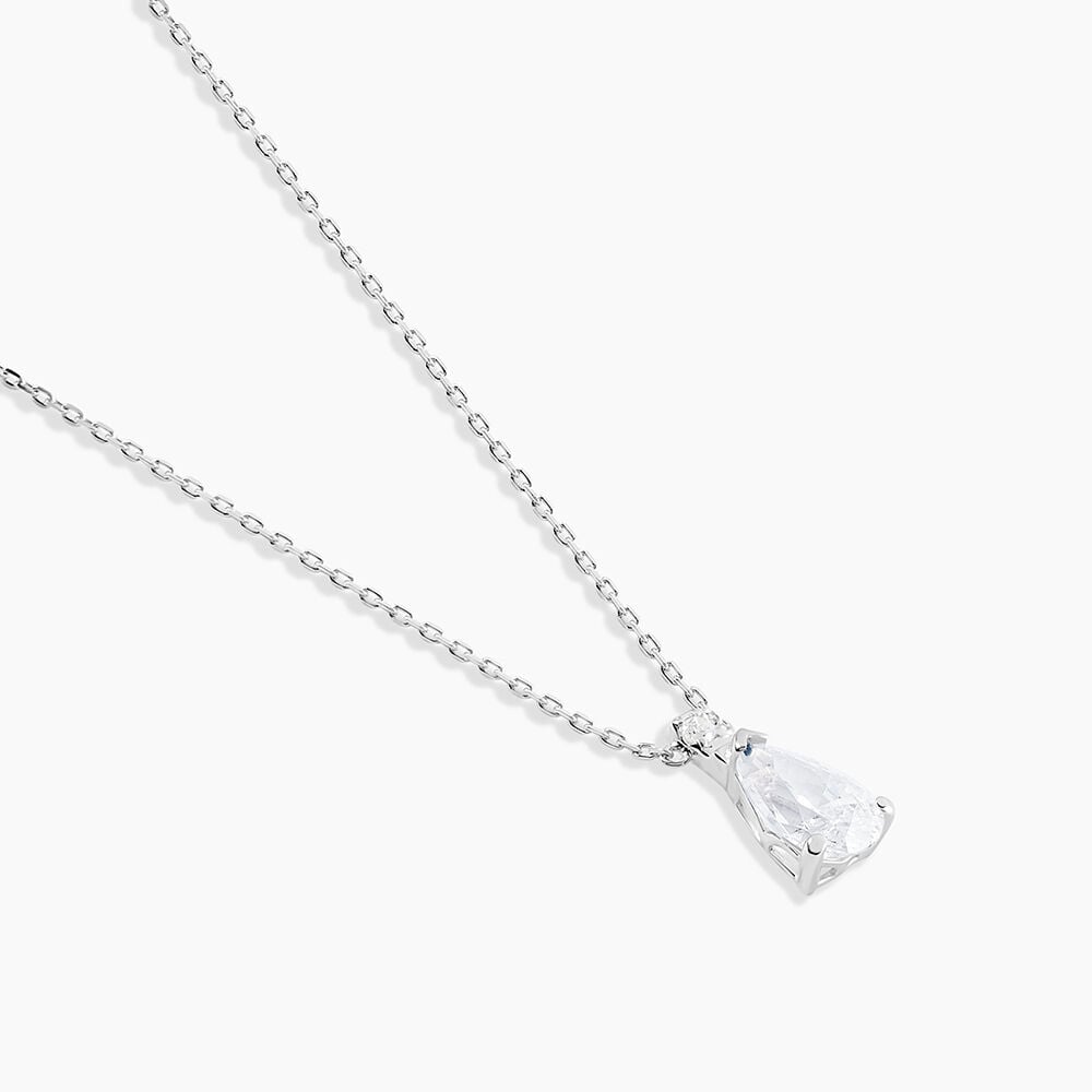 Collier Enis Or Blanc Oxyde De Zirconium Et Olivine - Colliers avec pierres Femme | Marc Orian